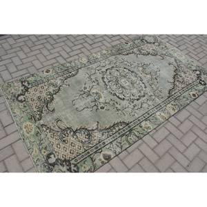 Traditionnel Vert Beige 4.6 X 8.5ft Laine Salon Tapis Aubusson Patchwork Rectangle Turc Tapis Latex pour Couloir Chevet - Product Image 2