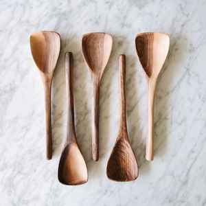 Ensemble de 6 cuillères en bois de teck pour la cuisine, durables, écologiques, style classique, ustensiles lisses, finition miroir, essentiels pour la cuisine à domicile - Product Image 4