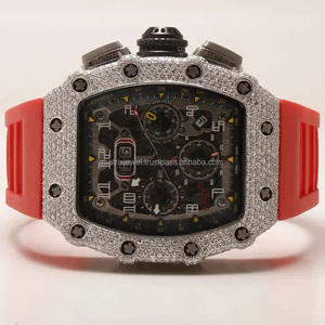 Montre de luxe de conception mécanique à bracelet tendance pour homme en acier inoxydable Montres mécaniques automatiques Iced Out Vvs CVD Diamant de laboratoire - Product Image 1