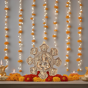 Statue murale Ganesha en métal faite à la main Design Art déco pour décoration de mur intérieur ou de porte Idée cadeau - Product Image 2