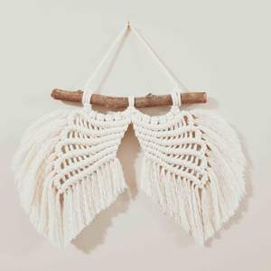 Nuevo diseño de alas de Ángel para colgar en la pared de macramé bohemio tejido a mano por Isar International para la decoración del hogar y la tienda - Product Image 4