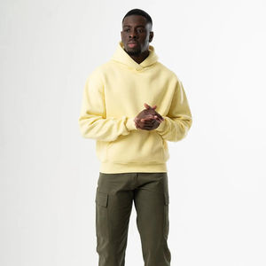 เสื้อฮู้ดดี้โอเวอร์ไซส์สำหรับฤดูหนาว คุณภาพสูง ปรับแต่งได้ เรียบง่าย สวมใส่สบาย ผลิตจากผ้าฝ้ายผสมขนแกะ เป็นมิตรกับสิ่งแวดล้อม ราคาสมเหตุสมผล สำหรับผู้ชาย - Product Image 4