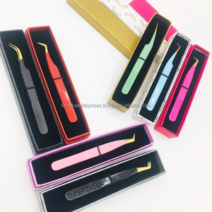 แหนบต่อขนตาปลายไฟเบอร์สแตนเลส ทนทาน ป้องกันไฟฟ้าสถิต รับทำโลโก้ สำหรับช่างต่อขนตาแบบวอลุ่ม 90 องศา - Product Image 3