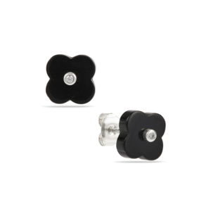 Pendientes de Plata de Ley con Ojo de Tigre y Ónix Negro con Circonita Blanca de 7.72 Quilates - Product Image 3
