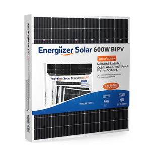 แผงโซลาร์เซลล์ Energizer Solar 600W BIPV แบบ Half Cell Monocrystalline แผ่นหลังสีขาว ได้รับการรับรองมาตรฐาน TUV - Product Image 2
