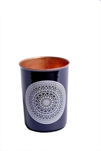 Verre imprimé en cuivre naturel Tasse abordable faite à la main pour l'eau potable et décoration de table Verre imprimé en cuivre design - Product Image 4