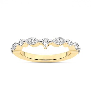 แหวนเพชรคลาสสิค ประดับเพชรแล็บโกรว์ 0.88 กะรัต น้ำหนักรวม 14 กะรัต ทองคำแท้ 14K สี FG ความสะอาดระดับ VS ประดับเพชร 9 เม็ด ขนาดใหญ่พิเศษ - Product Image 2