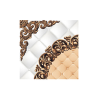 Carrelage mural et de sol en puzzle, effet tapis, décoratif, en porcelaine polie brillante, luxe, noir doré, motif traditionnel, or, pour la chambre