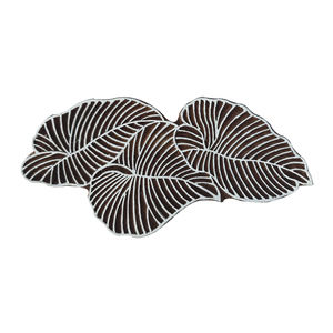 Bloc d'impression en bois à grandes feuilles fait à la main produit d'artisanat monobloc - Product Image 2