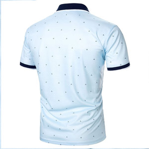 สำหรับเสื้อยืดโปโลของผู้ชายลายสีพื้นผ้าฝ้าย100% ออกแบบโลโก้ได้ตามต้องการ - Product Image 3
