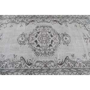 Tapis turc vintage 5,3 x 8,4 pieds, grand tapis, tapis patchwork blanc - Product Image 5
