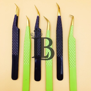 Pinzas de Extensión de Pestañas de Volumen, Pinzas de Acero Inoxidable con Punta de Fibra Puntiaguda, Pinzas para Pestañas de Visón, Logotipo - Product Image 5