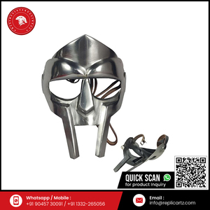 Masque de casque de gladiateur romain attrayant pour Halloween |   Style Viking médiéval avec des sangles en cuir |   Armure de fête cosplay abordable - Product Image 6