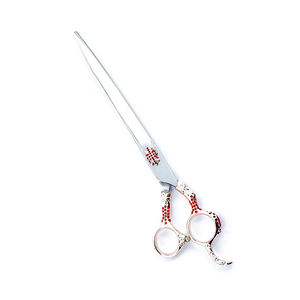 Tijera de peluquería de perro con mango de diseño personalizado, tijera de aseo para mascotas de hoja recta de 7,5 "con reposapiés - Product Image 1