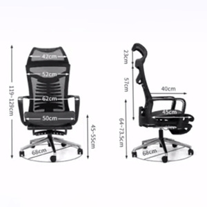 ergonomic Swivel Reclining Home Office <b>Chair</b> with Adjustable Headrest & Height - Product Image 4