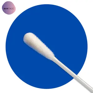 Hisopos de garganta estériles con punta de fibra flocada para recolección de muestras de garganta hisopo oral