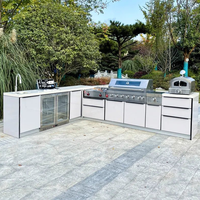 Vente chaude Recycler Bricolage Cuisine Extérieure De Haute Qualité SS304 En Acier Inoxydable Cuisine Extérieure pour Villa Jardin Cour À L'extérieur