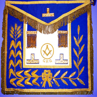 Regalia Maçonnique Grand Maître Maçon, Collerette et Tablier de Dégaine Grand Rang Provincial de Londres, en Peau d'Agneau Faite à la Main