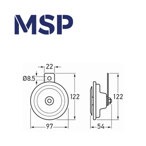 3BA002768382-สัญญาณแตร-B36ฮอร์น-24V-105dB(A) -ขั้วต่อปลั๊กอินแบบแบน-ส่งออก MSP - Product Image 3