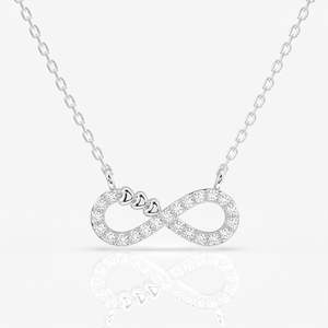 18K <b>Gold</b> Pendant with Round Cut Lab Grown Diamond Fashionable <b>Infinity</b> Design - Product Image 3