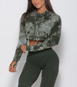 เสื้อฮู้ดครอปแขนยาวคุณภาพสูงสำหรับผู้หญิง สั่งทำได้ ออกแบบลายพิมพ์ด้วยเทคนิค Sublimation ด้านหน้า ใช้ได้ในชีวิตประจำวัน ฤดูหนาว - Product Image 6