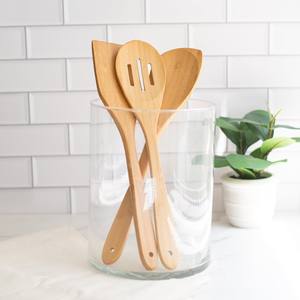 Top-graded bamboo kitchen tools <b>natural</b> turning spatula set with slotted spatulas for food cooking utensils - Product Image 1