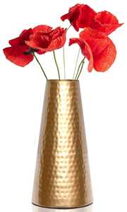 Jarrón de lujo moderno para decoración del hogar, jarrón de flores de aluminio plateado de estilo nórdico hecho a mano, patrón redondo para boda y Navidad - Product Image 6