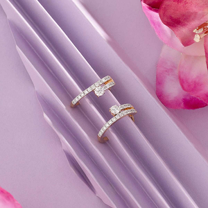 Luxury 18K Gold Plated Diamond <b>Huggie</b> Earrings Round Brilliant Cut Channel Setting Women's Everyday Wear - Product Image 4