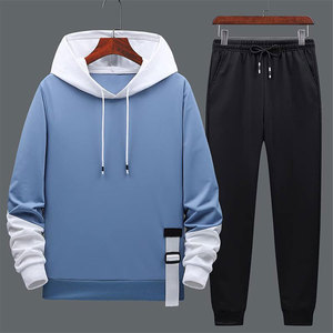 Nouvel ensemble de survêtement décontracté 2 pièces pour homme : sweat à capuche, pantalon et veste de sport - Product Image 1