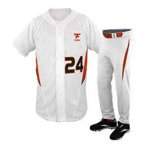 Ensemble uniforme de baseball personnalisé pour hommes, vente en gros, chemise de baseball entièrement boutonnée sublimée et pantalon rembourré, vêtements d'équipe - Product Image 2