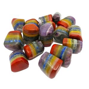 Sept Chakra cristal dégringolé pierre Agate pierre précieuse Reiki guérison en vrac galet sculpté Technique approvisionnement en gros - Product Image 3