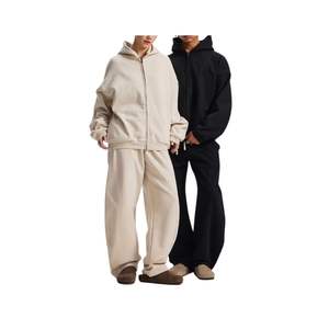 Conjunto Deportivo Informal Unisex para Invierno, Color Personalizado, 100% Algodón, Felpa, Sudadera con Capucha, Pantalones Deportivos, Transpirable - Product Image 3