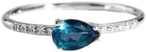 Anillo de mujer, Topacio Azul suizo Natural, CZ piedra preciosa, piedra natal de diciembre, compromiso, joyería pequeña hecha a mano, anillo de Plata de Ley 925 - Product Image 2