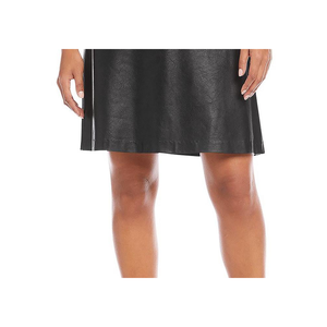 Gonna a trapezio Karen Kane, taglia M, nera, taglie forti, XS, in ecopelle lucida ed elastan, corta, lavorata a maglia, stampata, per la primavera - Product Image 3