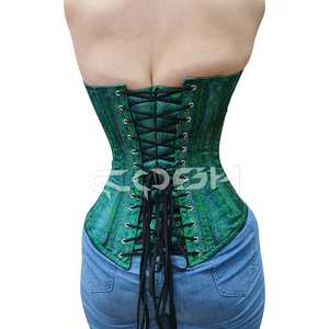 Corsé Overbust Personalizado con Estampado de Piel de Serpiente Verde Esmeralda, Corsé Reductor de Cintura con Varillas de Acero Reforzadas para Club Nocturno - Product Image 6