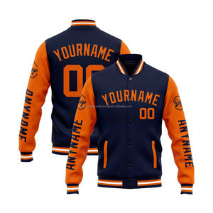 Veste universitaire moderne et personnalisée pour hommes en laine Design créatif Col montant Broderie Décoration Respirant Coupe-vent Doublure en coton - Product Image 1