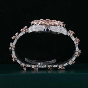 Personalizado de lujo Hip Hop totalmente tachonado Moissanite diamante reloj con banda de acero inoxidable de primera calidad tendencia corte cuadrado cara - Product Image 5