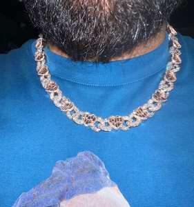 Pass Diamond Tester GRA Hip Hop S925 Silver Iced Out Bling 3 rangées 14mm 16mm 18mm 20mm VVS Moissanite Cuban Link Chain pour homme - Product Image 2