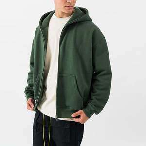 2025 gros haute qualité 100% coton lavage à l'acide à capuche pour hommes poids lourd fermeture éclair conception goutte épaule Style Vintage - Product Image 4