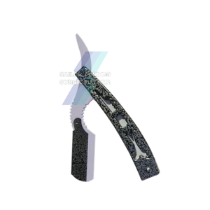 Maquinilla de afeitar profesional para cortar la garganta, maquinilla de afeitar para peluquero con mango de madera, maquinilla de afeitar de acero inoxidable con logotipo personalizado, maquinillas de afeitar de una sola hoja - Product Image 1