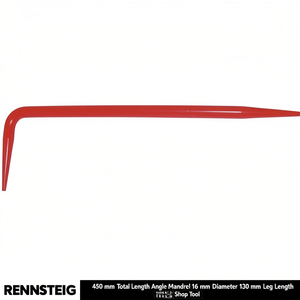 RENNSTEIG Mandrin d'angle de 450 mm de longueur totale, diamètre 16 mm, longueur de bras 130 mm, outil d'atelier - Product Image 3