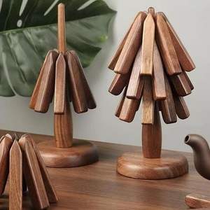 Style classique mangue noire anti-brûlure caboteur bois d'acacia tapis de Table en bois tampons pour la maison en plein air pour les cadeaux de pendaison de crémaillère - Product Image 5