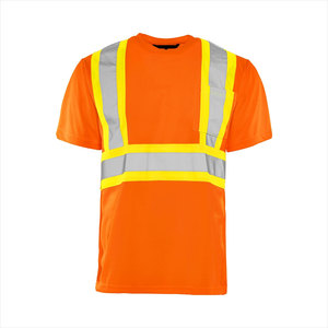 Ropa reflectante de poliéster de alta calidad, ropa de trabajo de ingeniero de manga corta de seguridad, camiseta de construcción de trabajo de seguridad - Product Image 1