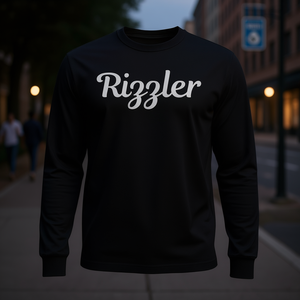 T-Shirt a Maniche Lunghe Rizzler Nera Unisex per Adulti con Collo Rotondo Promozionale - Product Image 3