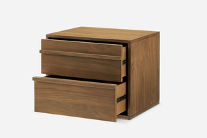 Mesita de noche de madera con dos cajones - Product Image 3