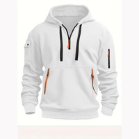 350 Gsm 100% coton 1/4 quart fermeture éclair à capuche demi fermeture éclair à capuche conception Unique sur la taille hommes demi fermeture éclair sweats à capuche en gros