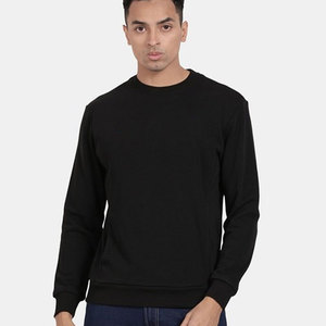 Venta al por mayor sudadera térmica para hombres diseño único con cuello redondo transpirable 100% algodón patrón sólido para el calentamiento de otoño - Product Image 1