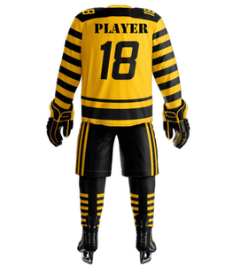 Maillots, pantalons et chaussettes de hockey sur glace personnalisés de haute qualité, impression par sublimation, service OEM, séchage rapide, uniformes d'équipe 100% - Product Image 2