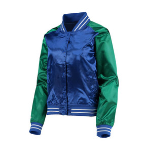 Veste universitaire unisexe en satin Bomber OEM personnalisée Vêtements d'extérieur de baseball Streetwear avec broderie personnalisée Patchwork - Product Image 1