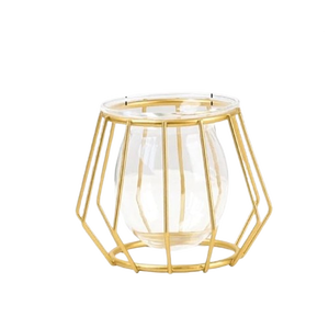 Vase à fleurs en tube de verre hydroponique de conception simple avec support en métal prix de gros Vase en fer de luxe décoration de la maison végétale - Product Image 2